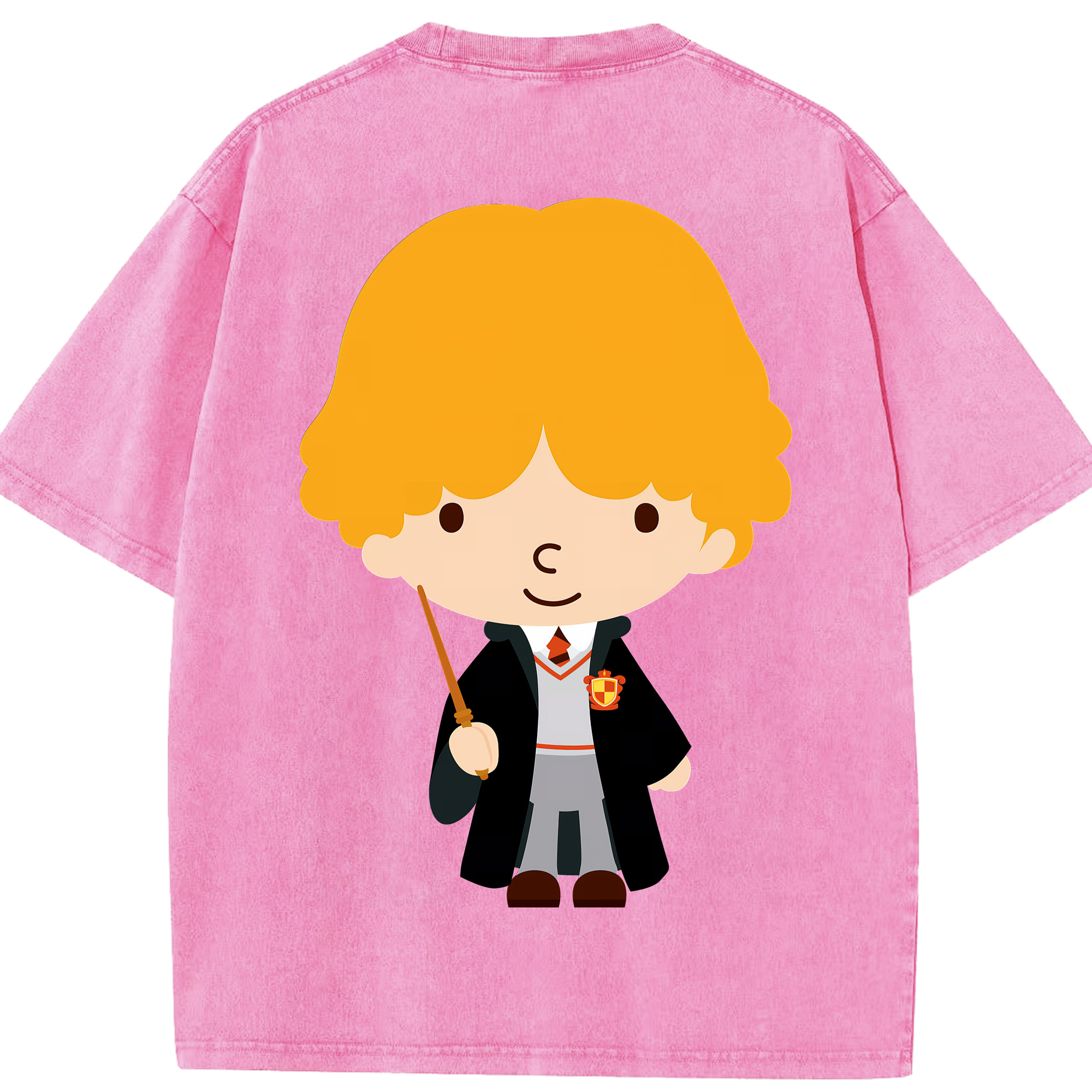 （画像用） Harry Potter ハリー・ポッターシリーズ 綿100% ヴィンテージ風 半袖Tシャツ（背面プリント）